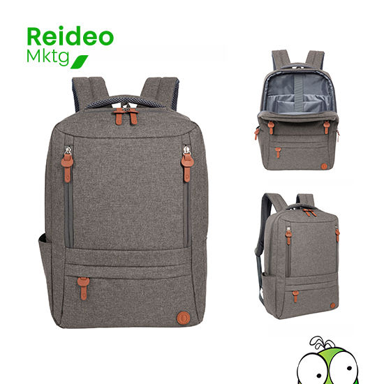 Mochila portanotebook de hasta 15,6 pulgadas. Compartimento principal con bolsillos organizadores de accesorios y bolsillos