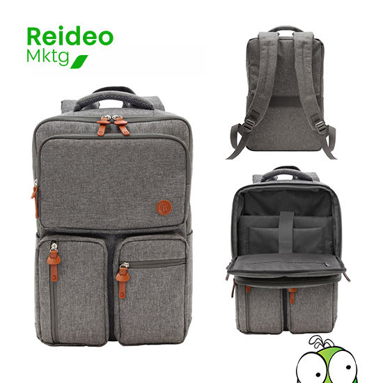 Mochila portanotebook de hasta 15 pulgadas. Compartimento principal con bolsillos acolchados para notebook y Ipad con cinta