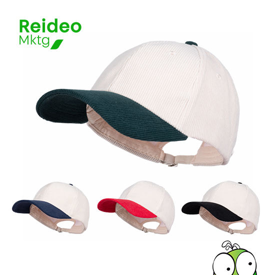 Deluxe Gorro tipo Jockey de algodón pana, modelo «COTELÉ». Ajuste posterior con hebilla con hebilla metálica plateada