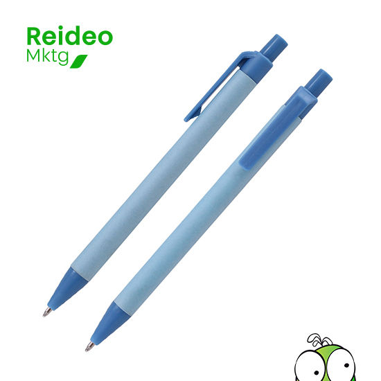 Bolígrafo Ecológico modelo "Bios" con cuerpo de cartón reciclado de color, con terminales de plástico de color