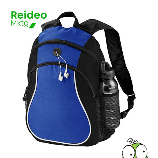 Mochila "Urbe", con bolsillo delantero, organizador interior y salida para auriculares.
