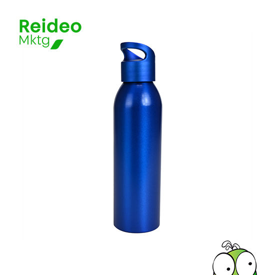 Sport Bottle botella metálica de Aluminio modelo «AGLU», con tapa rosca de plástico PP y anillo de silicona, anti-derrame.