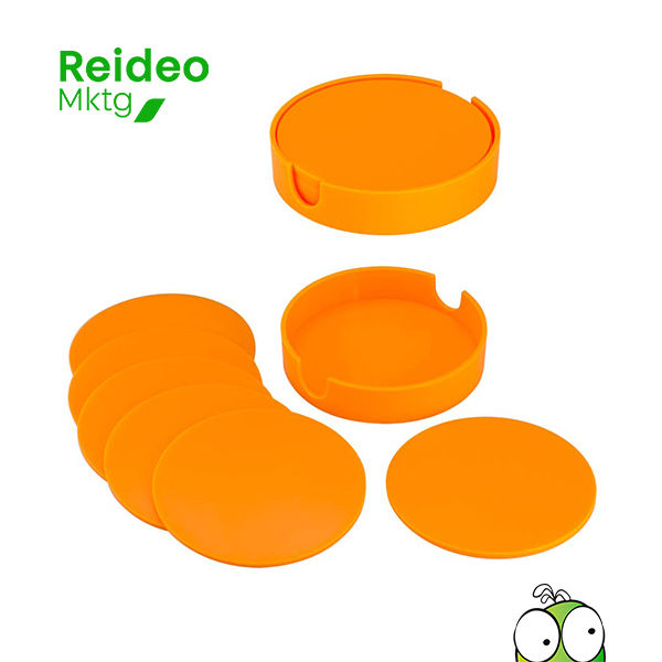 Set de 6 Posavasos Plásticos Redondos de 9.9 cm de diámetro, en plástico ABS de 3 mm de espesor.