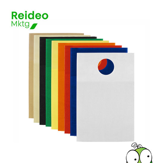 Bolsa basurero para vehículo, en tela no tejida (TNT) de 80g/m2, formato plano sin fuelle.