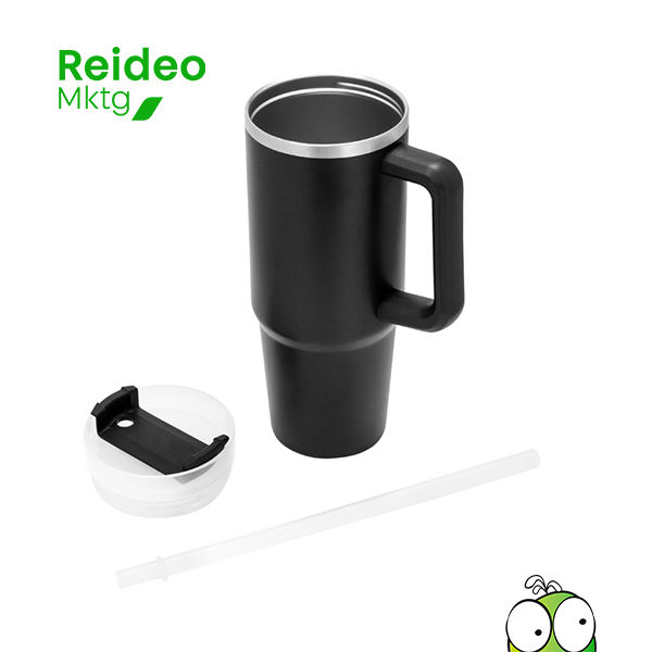 Mug térmico de doble pared, sellado al vacío con sorbete. Tecnología Vacuum. Interior en acero 304 y exterior en acero 201.
