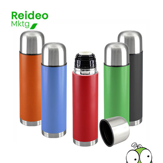 Termo de 1/2 litro "Novak" de Acero inoxidable doble pared aislante, cuerpo exterior color.