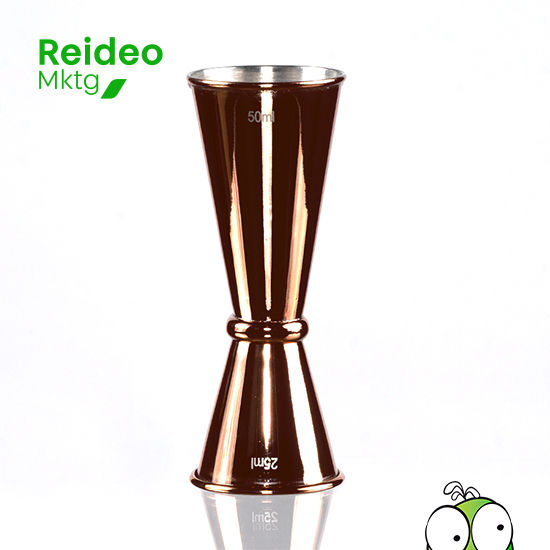 Mixer dosificador de tragos «Jigger» encobrizado 25/50ml, de Acero inoxidable 304 SS.