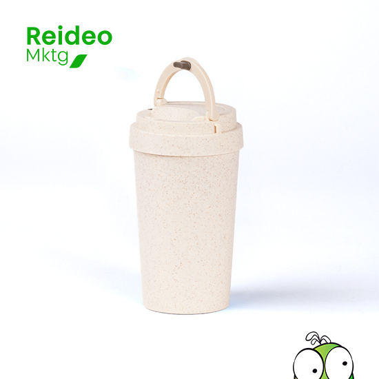 Mug térmico Eco Cup «COLOR WHEAT» con doble pared aislante de Polipropileno (PP) y Fibra de Trigo en color acabado mate