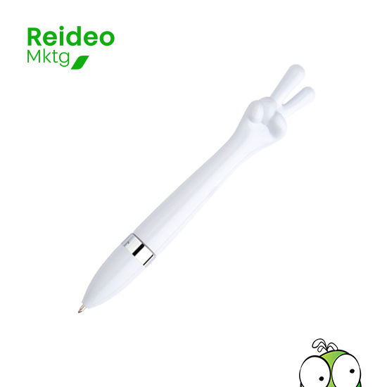 Bolígrafo plástico "Paz y Amor". Escritura Azul.