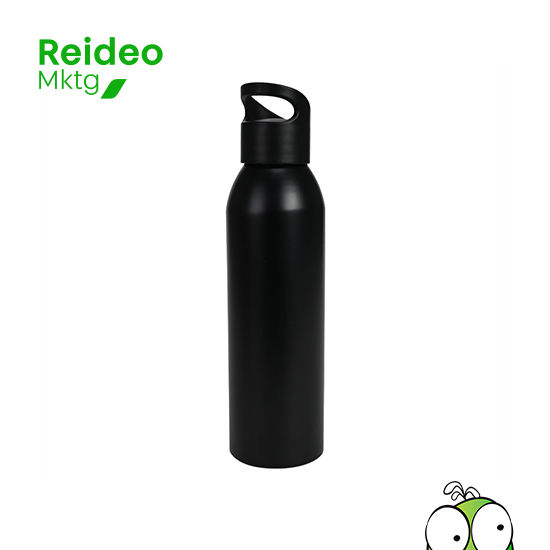 Sport Bottle botella metálica de Aluminio modelo «AGLU», con tapa rosca de plástico PP y anillo de silicona, anti-derrame.
