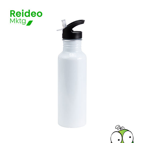 Sport Bottle botella metálica de Aluminio modelo «BUZZ», con tapa rosca de plástico PP, dosificador retraíble con boquilla