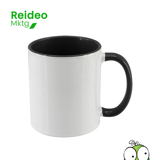 Tazón Cerámico bicolor, exterior blanco con interior y asa de color, cobertura exterior con polímero especial marca ORCA COAT