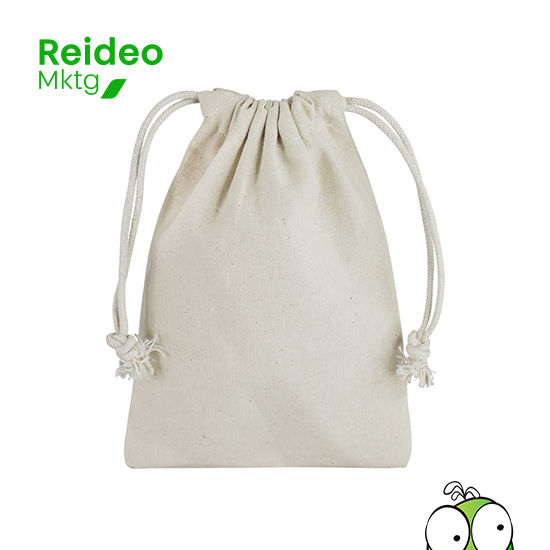 Saco 100% Algodon natural de 120g/m2, con tiradores de Algodón.