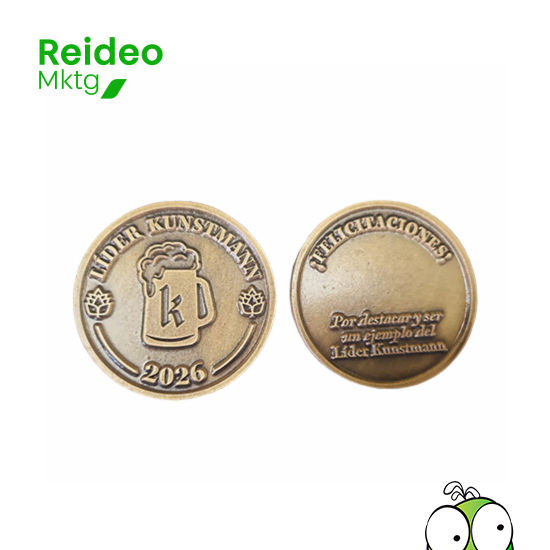 Medallas en metal zamak con baño en color bronce, plata o cobre envejecido.