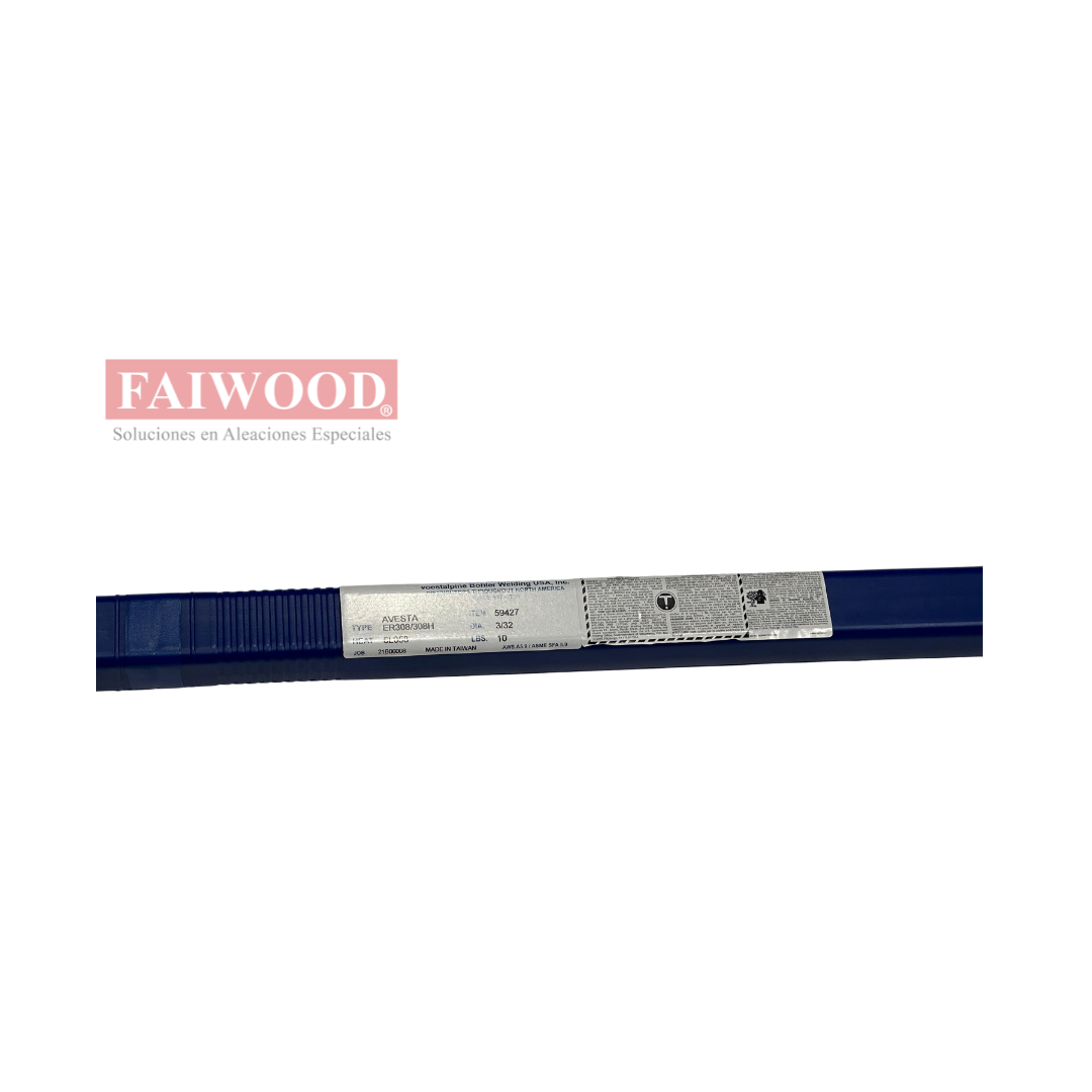 Aporte TIG ER308H de 2.4 mm. Marca Avesta.