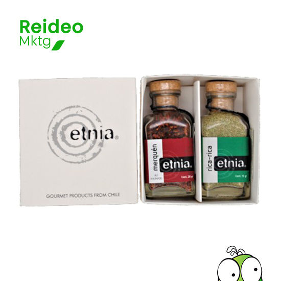 Mini Pack Etnia incluye Merquén 28grs y especia Rica Rica 15grs