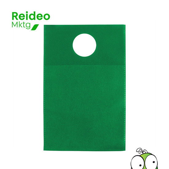 Bolsa basurero para vehículo, en tela no tejida (TNT) de 80g/m2, formato plano sin fuelle.