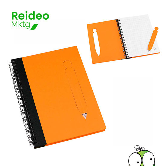 Cuaderno Ecológico con Tapas Duras de Color, en Cartón Reciclado 650gsm, 70 hojas