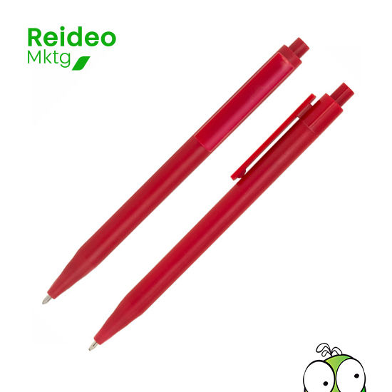 Plástico ABS. Bolígrafo retráctil. Cuerpo y clip plásticos del mismo color, cuerpo acabado mate y clip acabado brillante.