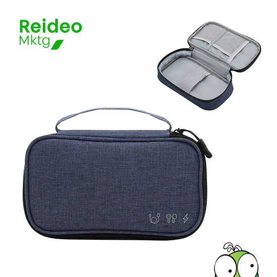 Bolso organizador de cables. Estructura acolchada. Asa para transportar.