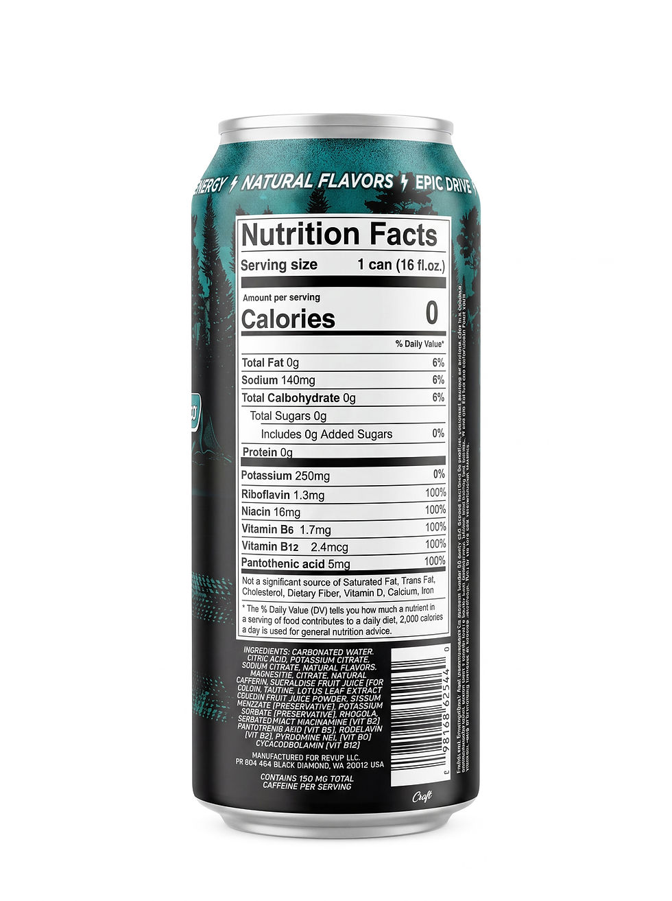 Thumbnail: REVUP Energized Seltzer - Sugar-Free - 6 Pack - 16 fl.oz. cans