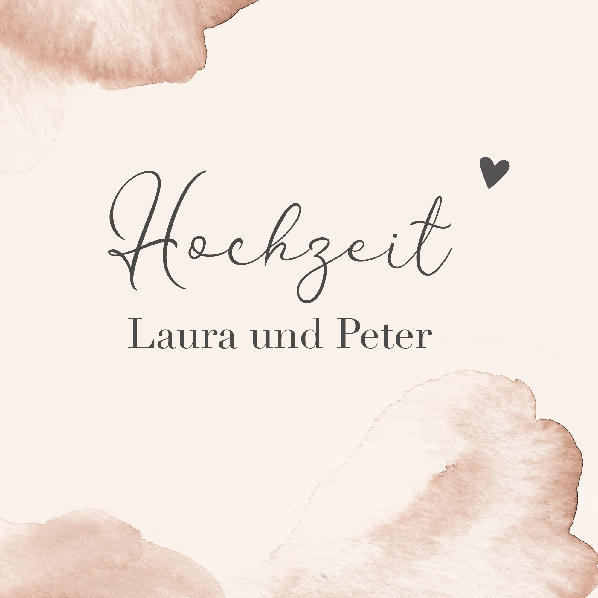 voe-el papeterie Save the Date gif in Sandfarben und geschwungener Schrift und Namen, Datum und Adresse in der Mitte