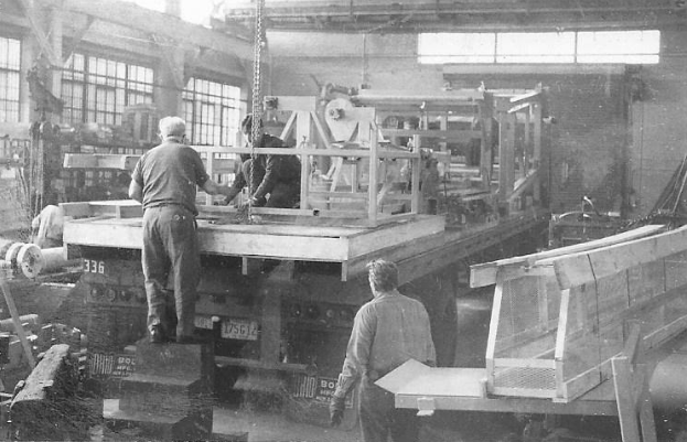 Spadone bias cutter being built in the early 19th century.