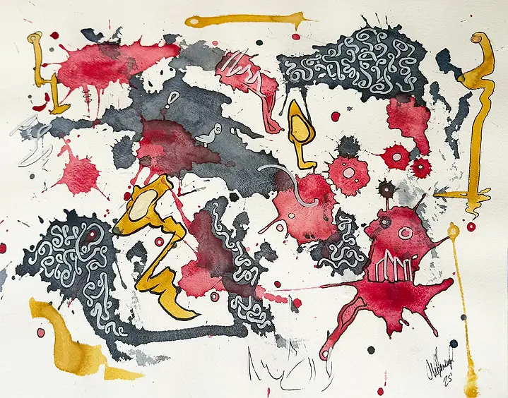 State of Mind 08, 2025, Mixed Medi on Watercolor Papera, 12_ x 16_, $500, Available.webp