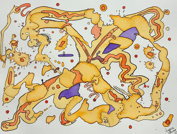 (please cut it like the other ones!) Caos Primitivo, 2024, Mixed Media on Watercolor Paper