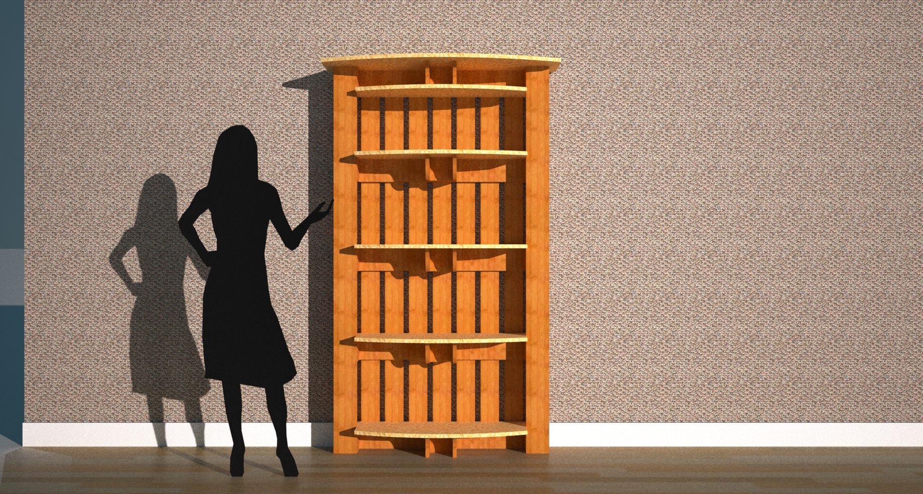 Bookcase Curved Front Single Shelves