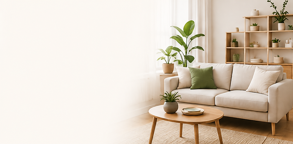 Clean living room for household tasks and domestic assistance.