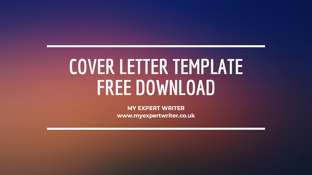 Cover Letter Template Free Download My Expert Writer Free Word