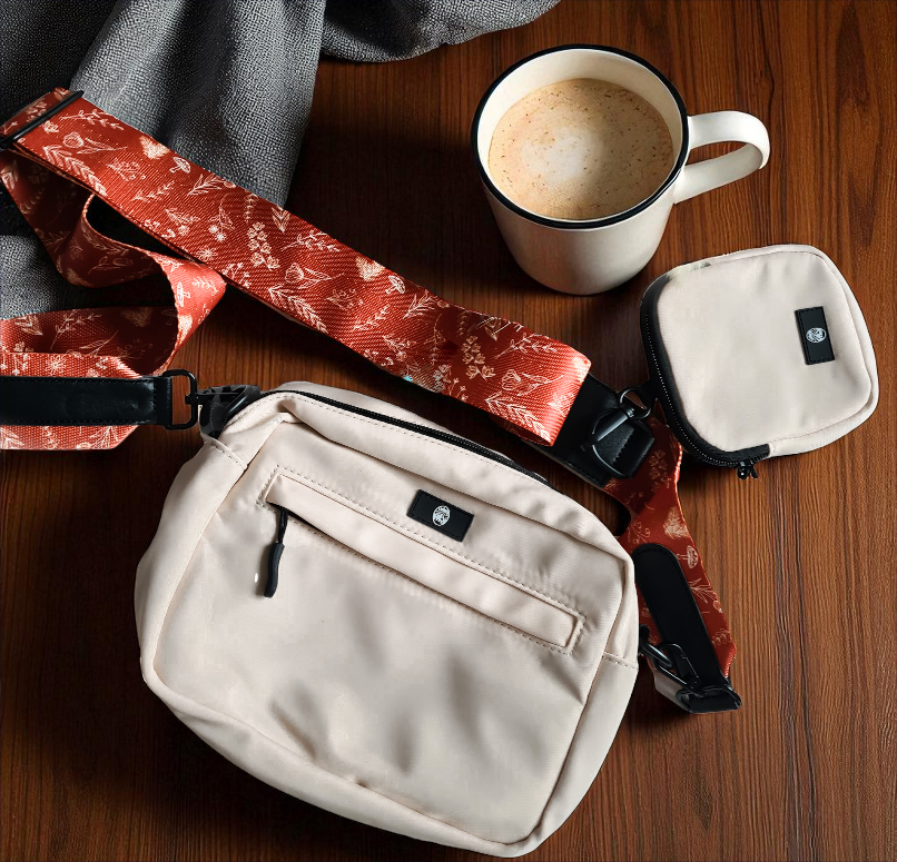 Gassitasche Pumpkin Spice groß Leckerli Beutel für Hunde vegan beige walking bag