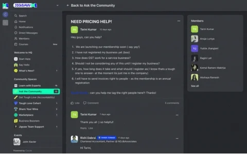 24*7 support at Jigsaw Thinking's community sharing platform, Jigsaw HQ.