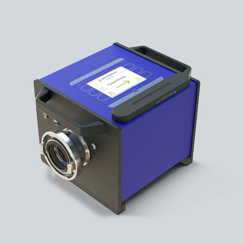 Hydrantentester HT80-V4 mit aktiviertem Display.
