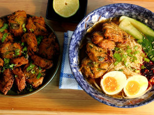 Salmon Pakoda Ramen 🍜🐟