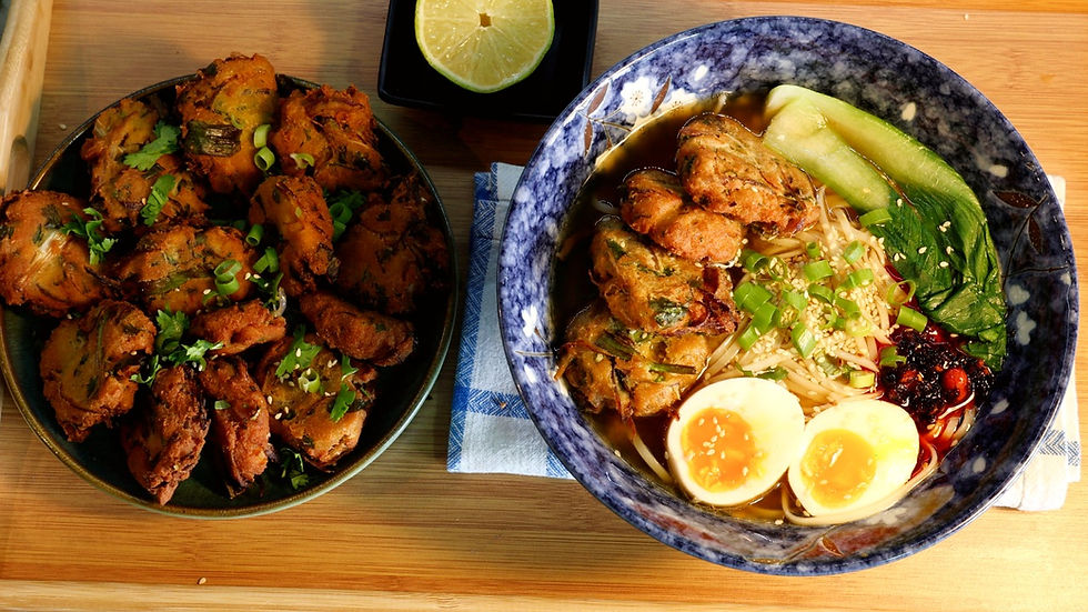 Salmon Pakoda Ramen 🍜🐟
