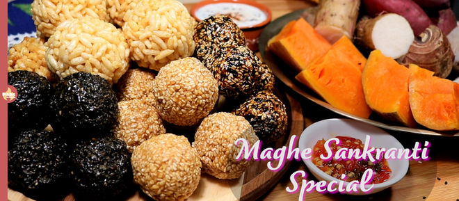 Maghe Sankranti Special Sweet Ladoos & Steamed sweet Vegetables