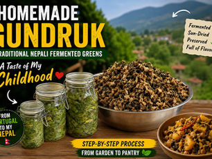 Traditional Homemade Gundruk (Nepali Fermented and Sun-Dried Greens)