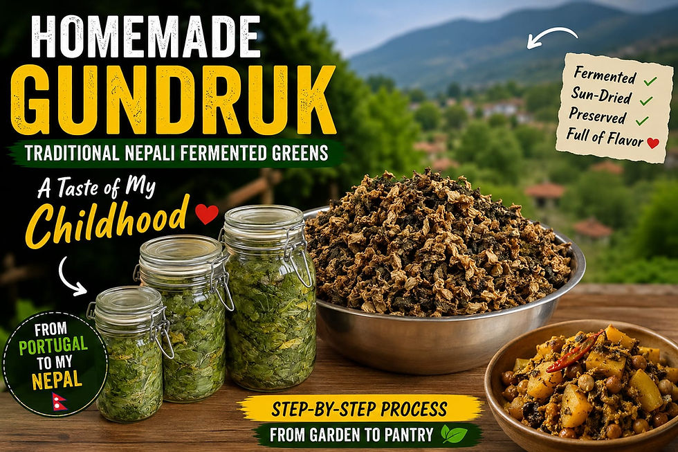 Traditional Homemade Gundruk (Nepali Fermented and Sun-Dried Greens)
