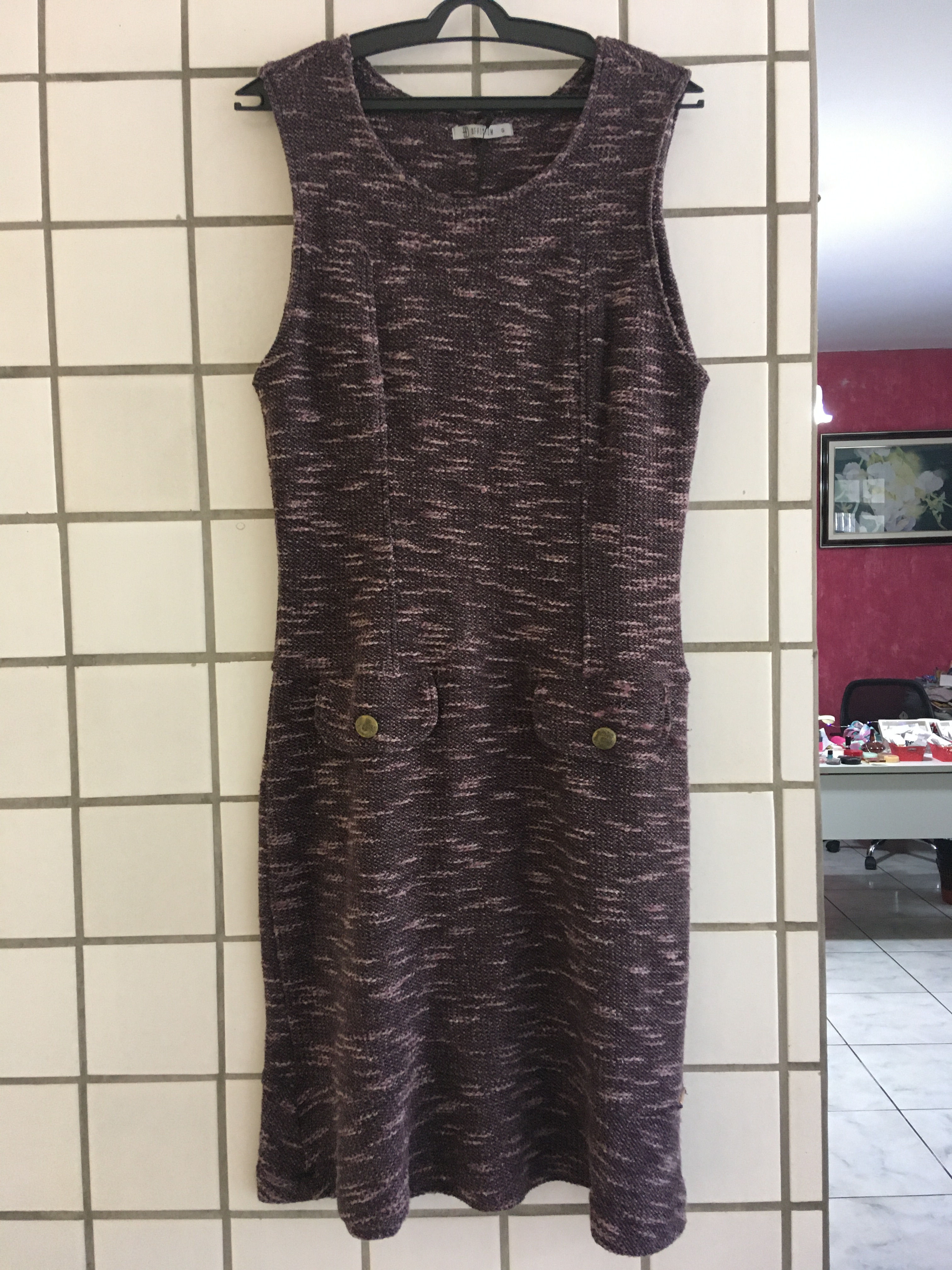 Vestido em tricô roxinho