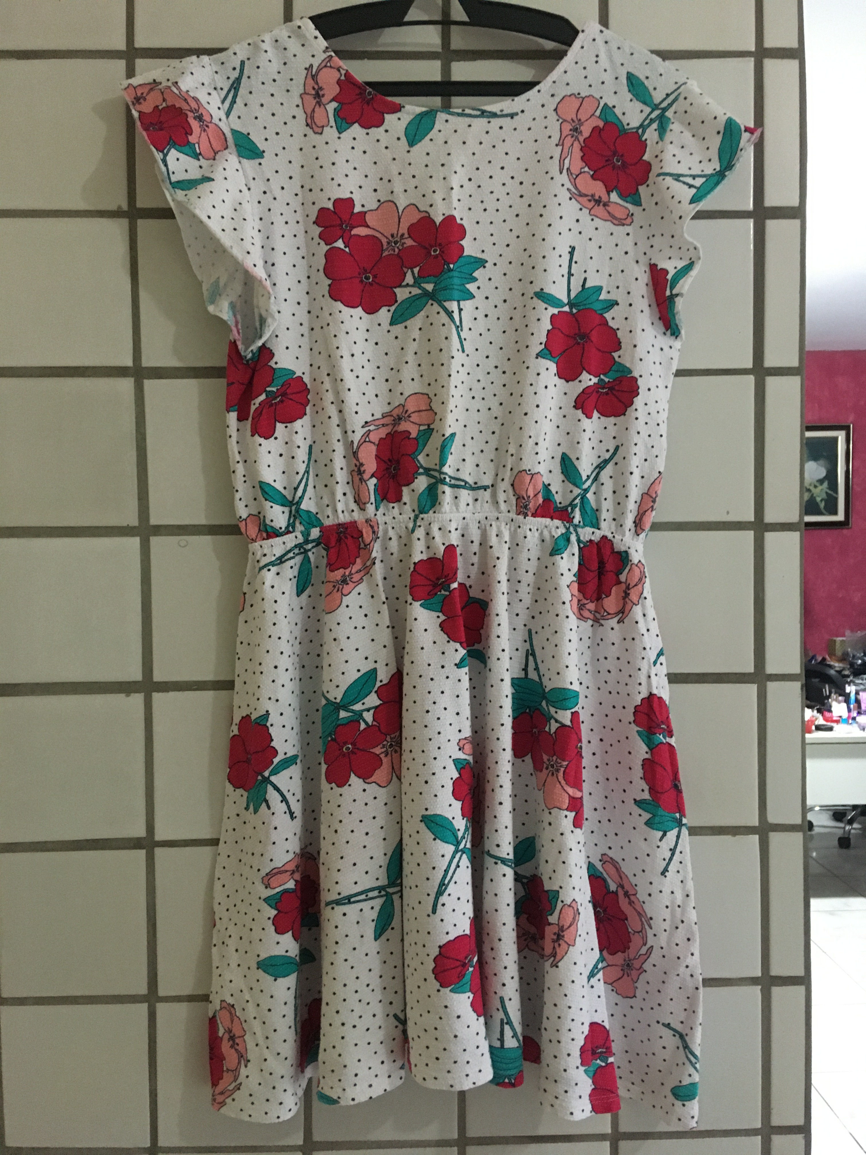 Vestido floral em algodão