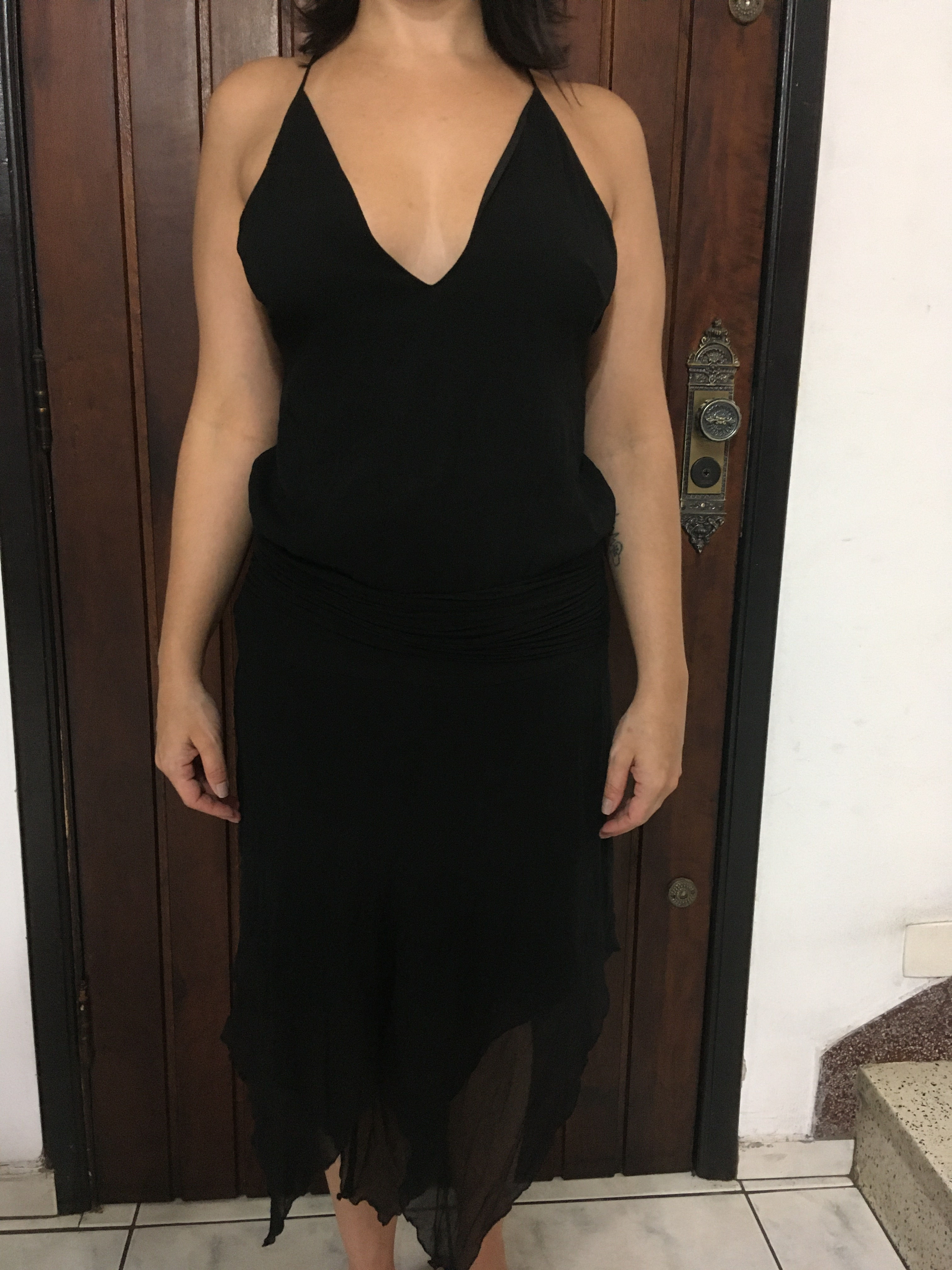 Vestido em seda preto NK