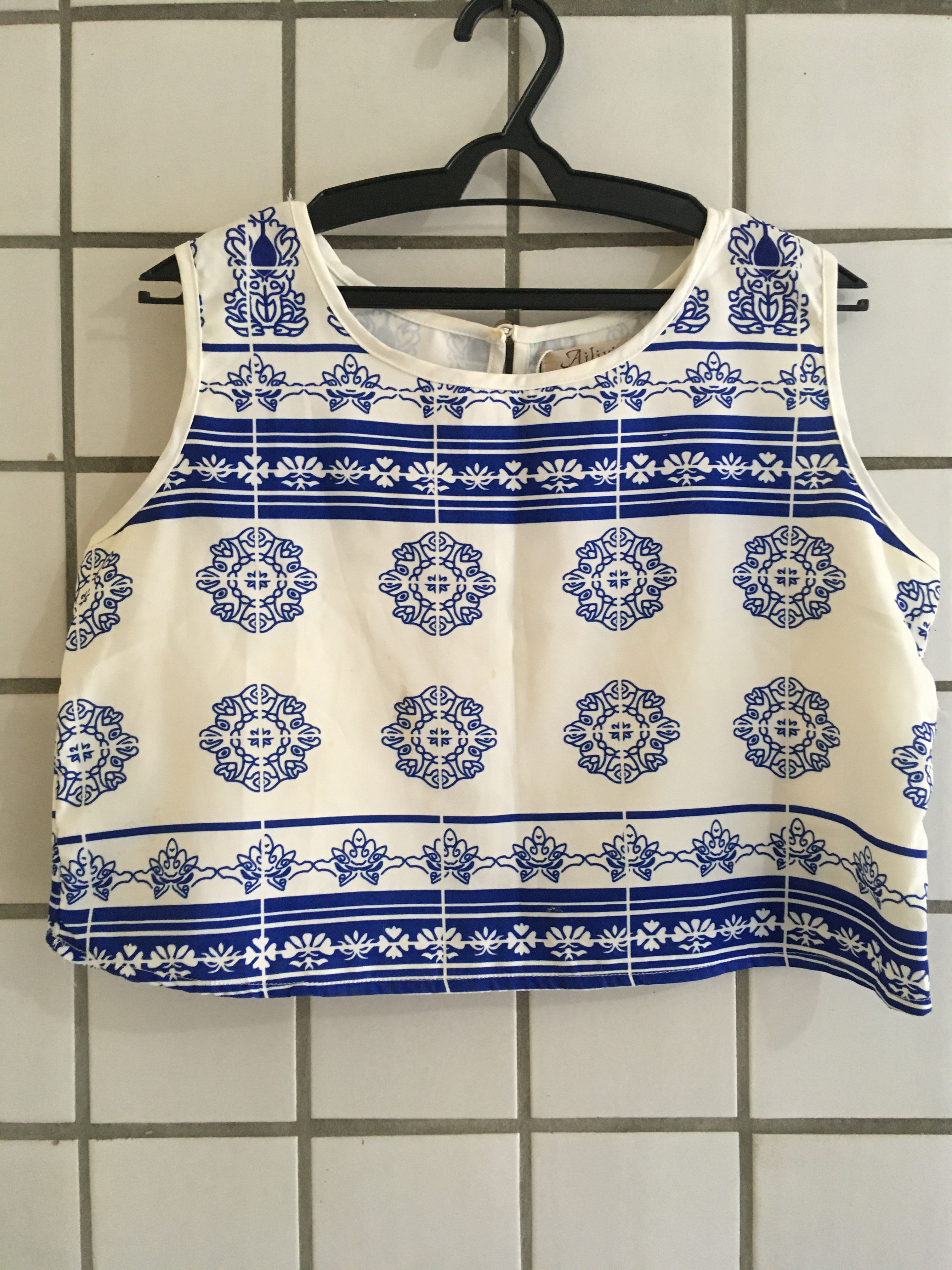 Regata cropped estampada