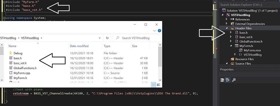 Copy over the header files