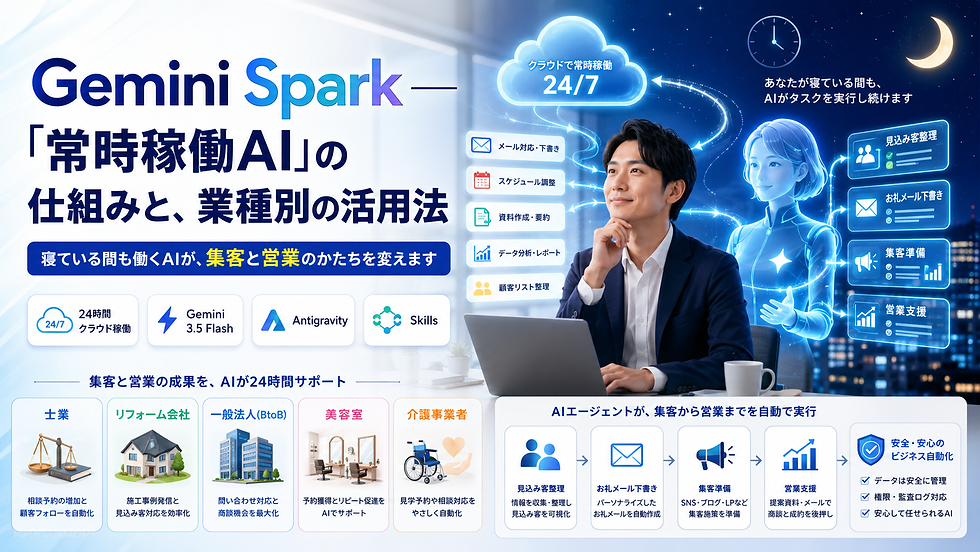 Gemini Spark「常時稼働AI」の仕組みと、業種別の活用法