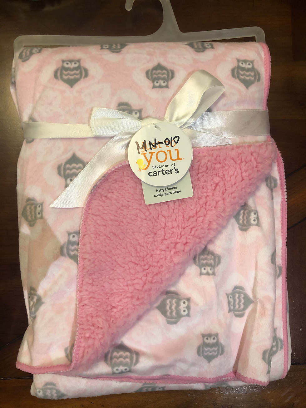 Pink with Grey Owls Baby Blanket