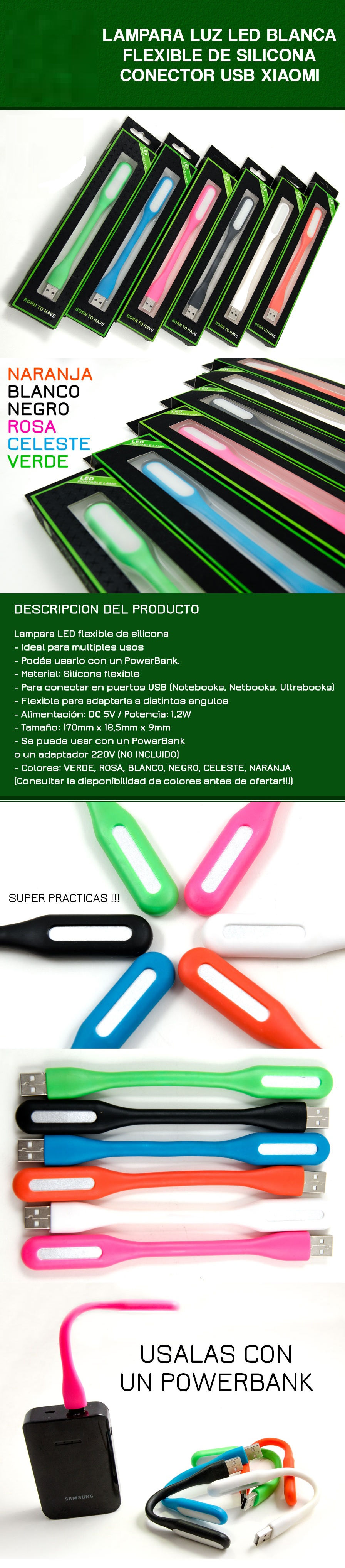 Miniatura: Linterna led usb