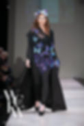 Purple & Blue Butterflies on Black Hand Painted Silk Scarf