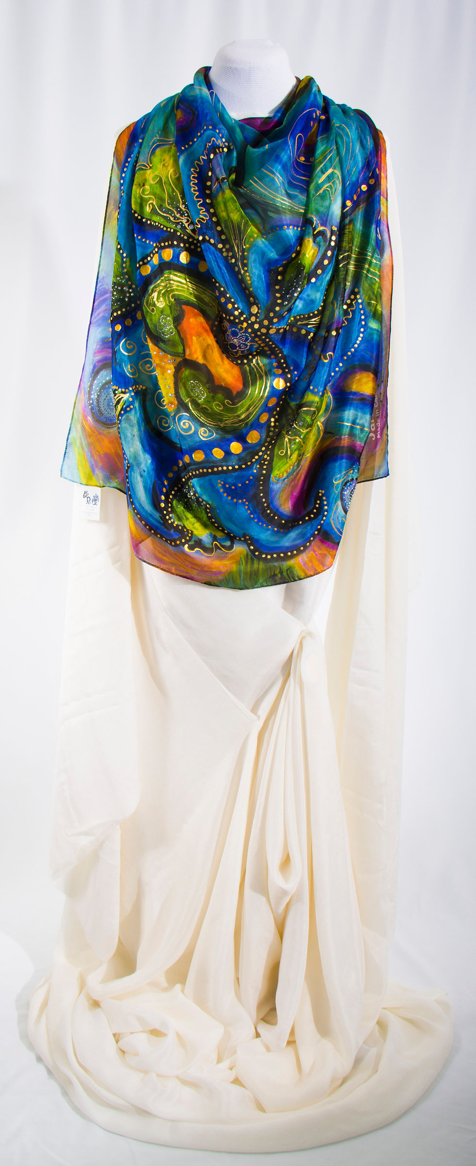 Thumbnail: Abstract Persian Flower Square Silk Scarf
